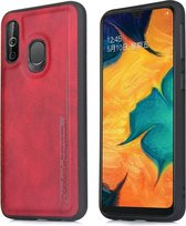 Voor Galaxy A40 Diaobaolee schokbestendig PU + TPU beschermhoes (rood)