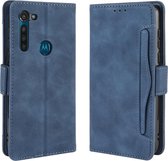 Voor Motorola Moto G8 Power Wallet Style Skin Feel Calf Pattern Leather Case, met aparte kaartsleuf (blauw)