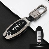 Auto Lichtgevende All-inclusive Zinklegering Sleutel Beschermhoes Sleutel Shell voor Nissan D Style Smart 4-knop (Gun Metal)