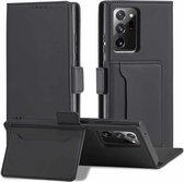 Voor Samsung Galaxy Note20 Sterk magnetisme Vloeibaar gevoel Horizontaal Flip lederen tas met houder & kaartsleuven & portemonnee (zwart)