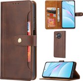 Voor Xiaomi Mi 10T Lite Kalf Textuur Dubbele Vouwsluiting Horizontale Flip Lederen Case met Fotolijst & Houder & Kaartsleuven & Portemonnee (Koffie)