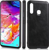 Voor Samsung Galaxy A70e Crazy Horse Getextureerd Kalfsleer PU + PC + TPU Case (Zwart)