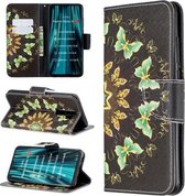 Voor Xiaomi Redmi Note 8 Pro Gekleurde Tekening Horizontale Flip Leren Case met Houder & Kaartsleuven & Portemonnee (Halve Cirkel Vlinder)