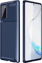 Voor Samsung Galaxy S30 koolstofvezel textuur schokbestendig TPU-hoesje (blauw)