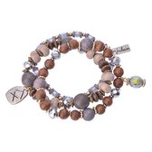 Juleeze Armband Dames 15 cm Grijs Kunststof Rond Armbandjes Sieraden Dames