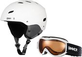 SINNER Combi-pack (Bingham skihelm + Toxic skibril) - Wit - Unisex - Maat 57 (M)