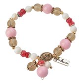 Juleeze Armband Dames 15 cm Roze Kunststof Rond Armbandjes Sieraden Dames