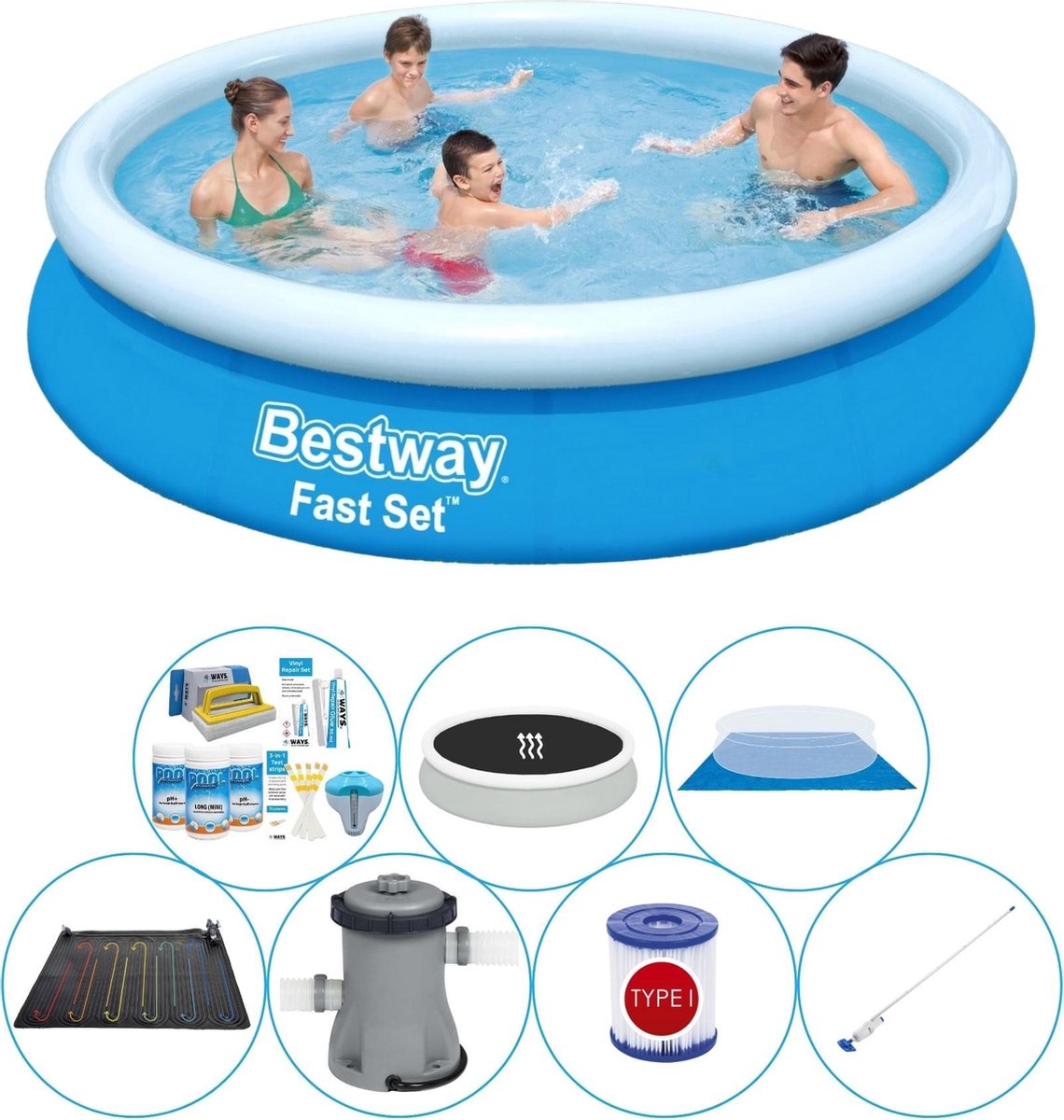 Fast Set Rond 366x76 cm - Zwembad Comfort Pakket