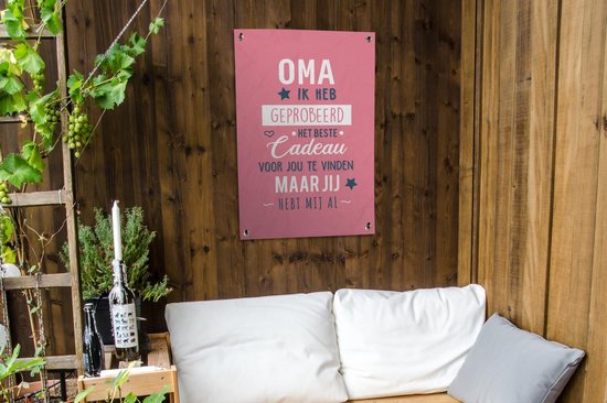 Posters de jardin extérieur Mamie - Citations - Mamie tu m'as déjà - Proverbes - 60x90 cm