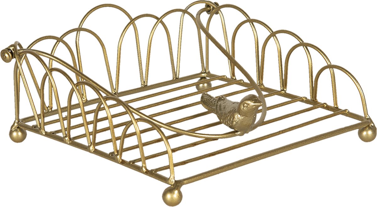 Clayre & Eef Servettenhouder 20x20x9 cm Goudkleurig IJzer