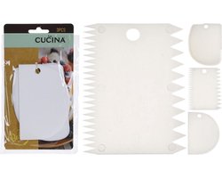 La Cucina Deegschraper Set Kunststof 3 Delig - Deegsnijder Deegsteker - 12 CM