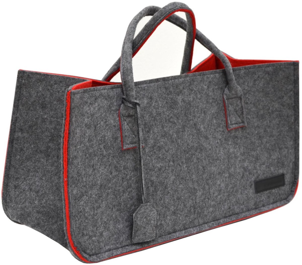 100% Recycled Vilt: Sterke Boodschappentas - 50x25x25 Vilten Houtmand - Winkelmand Haardhoutmand