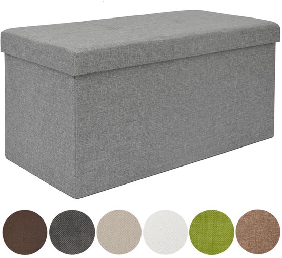 Banquette pliable 76x38x38x38 cm avec cloison Banquette 80l rembourrée gris clair