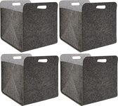 Recycled Vilt: Set van 4 Opbergmanden 33x38x33 Opbergbox voor Kallax Inzet Vilten Mand Opbergbak