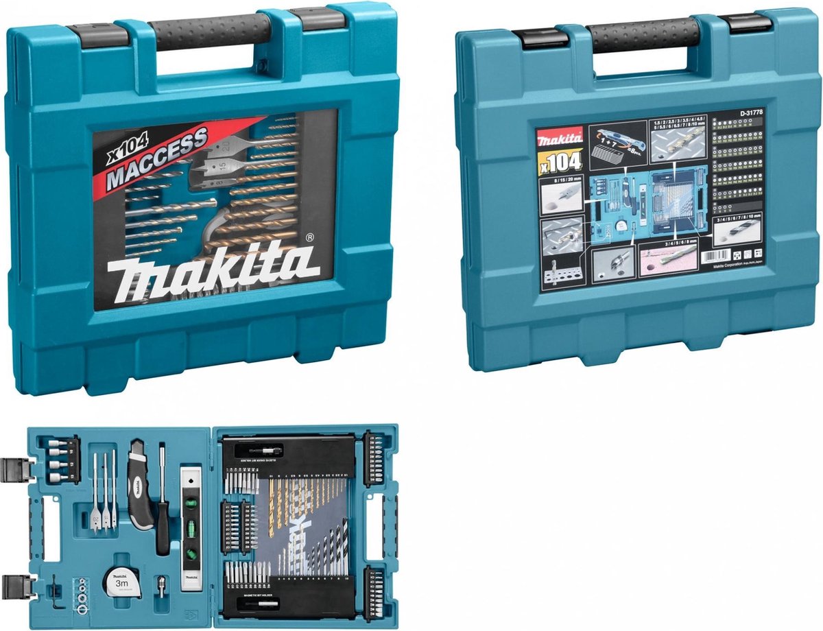Makita D-31778 104 delige accessoire, bit & boren set in koffer | bol.com