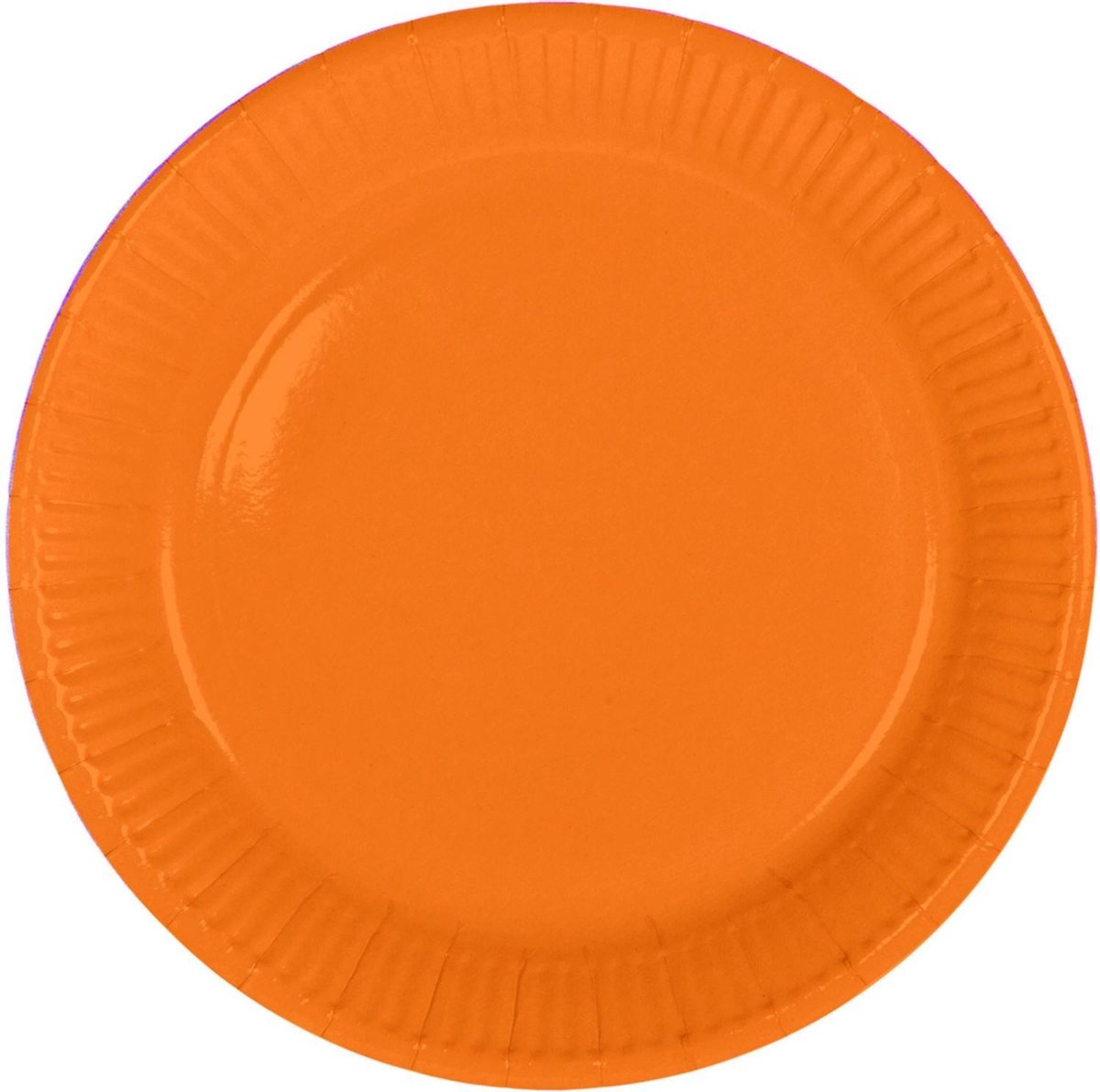 16x stuks party gebak/eet bordjes van papier oranje 23 cm - Uni kleuren thema voor verjaardag of feestje