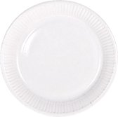 16x stuks party gebak/eet bordjes van papier wit 23 cm - Uni kleuren thema voor verjaardag of feestje