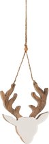 J-Line Hanger Rendier Mango Hout Wit/Naturel Small