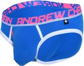 Andrew Christian Fly Tagless Brief w/ Almost Naked Blauw - MAAT M - Heren Ondergoed - Slip voor Man - Mannen Slip