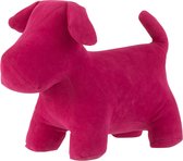 J-Line Hond Deurstop Mat Fluweel Roze Medium