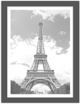 Foto in frame , Eiffeltoren in Parijs , 3 maten , Zwart wit , wanddecoratie