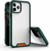 iPhone 12 Pro Max Bumper Case Hoesje - Apple iPhone 12 Pro Max – Transparant / Donkergroen
