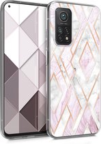 kwmobile telefoonhoesje voor Xiaomi Mi 10T / Mi 10T Pro - Hoesje voor smartphone in roségoud / wit / oudroze - Glory Mix Gekleurd Marmer design