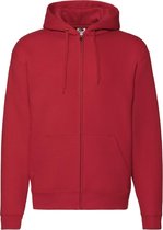 Fruit Of The Loom Heren Met Ritssluiting Sweatshirt Met Capuchon / Hoodie (Rood)