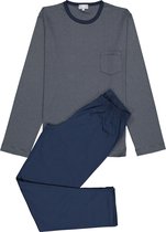 Mey heren pyjama Bennison - blauw heel fijn gestreept - Maat: XL