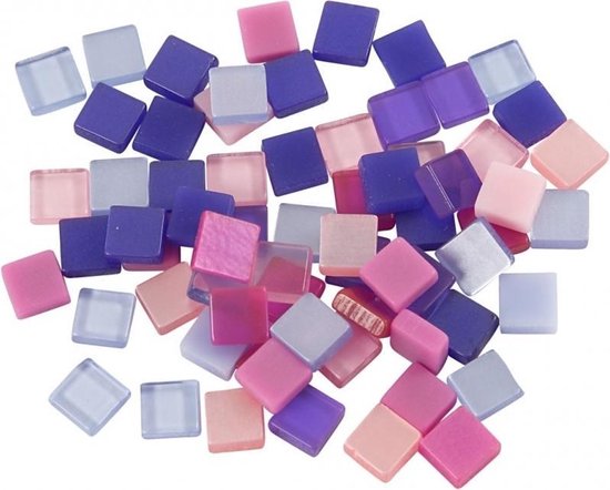100 gram Mozaiek tegels kunsthars paars/roze 5 x 5 mm Mozaieken maken | bol.com