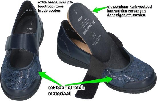 Solidus -Ladies - bleu - chaussures confort - taille 38½ | bol.com