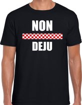 Non deju met vlag Brabant t-shirts Brabants dialect zwart voor heren 2XL