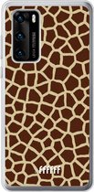 Huawei P40 Hoesje Transparant TPU Case - Giraffe Print #ffffff