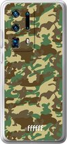 Huawei P40 Pro+ Hoesje Transparant TPU Case - Jungle Camouflage #ffffff