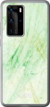 Huawei P40 Pro Hoesje Transparant TPU Case - Pistachio Marble #ffffff