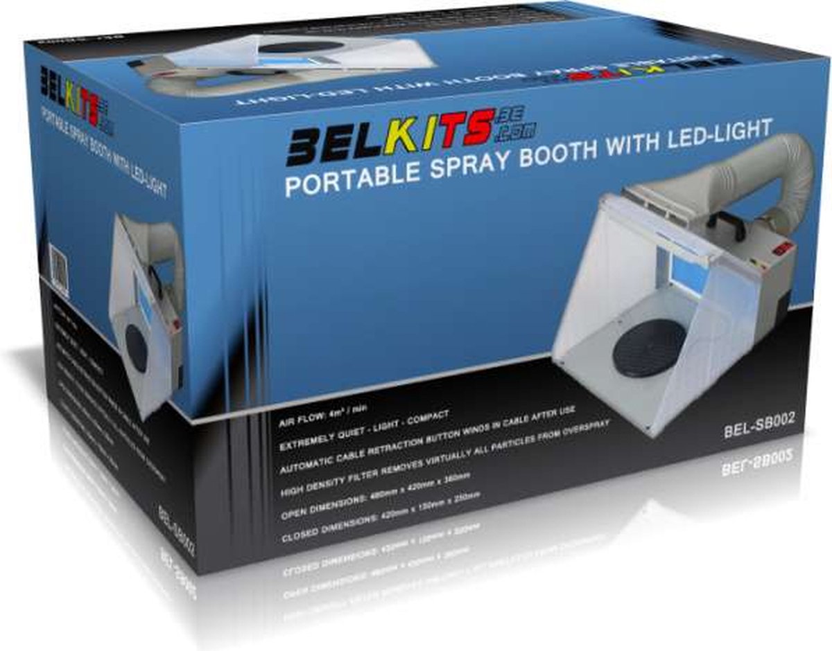 Belkits SB002 Portable Spray Booth with LED Light Accessoires set - Belkits