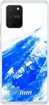 Samsung Galaxy S10 Lite Hoesje Transparant TPU Case - Blue Brush Stroke #ffffff