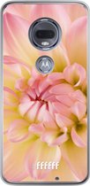 Motorola Moto G7 Hoesje Transparant TPU Case - Pink Petals #ffffff