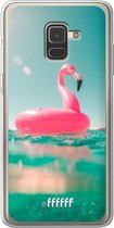 Samsung Galaxy A8 (2018) Hoesje Transparant TPU Case - Flamingo Floaty #ffffff