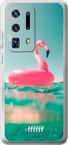 Huawei P40 Pro+ Hoesje Transparant TPU Case - Flamingo Floaty #ffffff