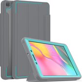 Case2go - Tablet hoes geschikt voor Samsung Galaxy Tab A 8.0 (2019) - Tri-Fold Book Case met Transparante Back Cover en Pencil Houder - Licht Blauw/Grijs