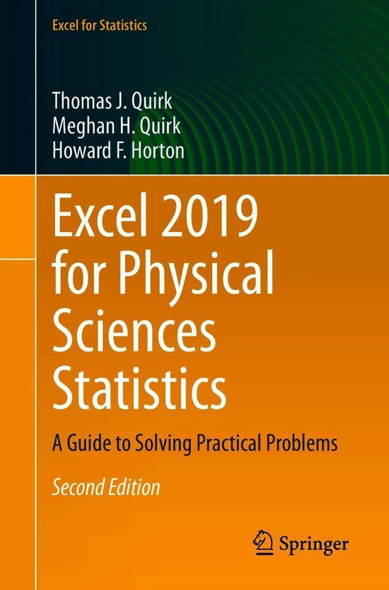 Excel for Statistics - Excel 2019 for Physical Sciences Stat ... - cover