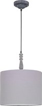 LED Hanglamp - Torna Hody - E27 Fitting - Rond - Mat Grijs - Hout