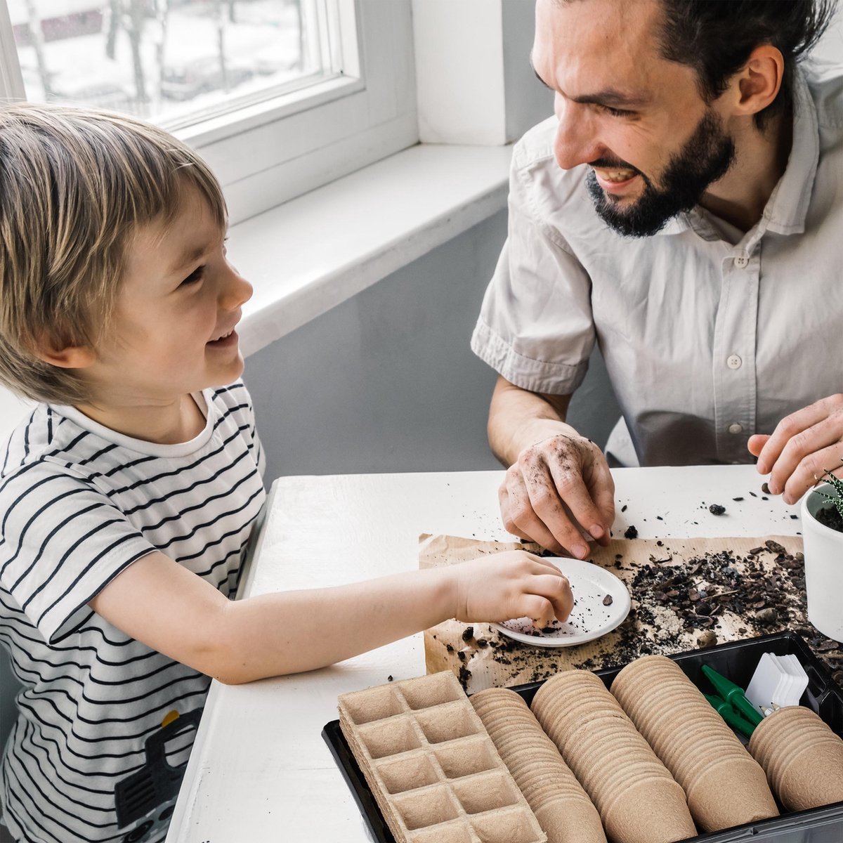 SUNSK Kweekkas Kweekpotten Kunststof Kweekset Binnen Zaailing Tray Met Koepel 12 Cellen Voor Zaailingen Plant Groeien Kiembakken 3 Stuks