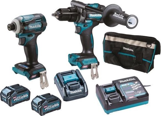 Makita DK0114G201 40V Combopack – Klopboormachine en Slagschroevendraaier – Inclusief 2x 4.0Ah Accu’s en Lader in Tas