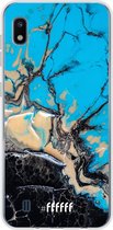 Samsung Galaxy A10 Hoesje Transparant TPU Case - Blue meets Dark Marble #ffffff