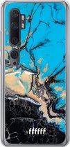 Xiaomi Mi Note 10 Hoesje Transparant TPU Case - Blue meets Dark Marble #ffffff