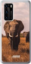 Huawei P40 Hoesje Transparant TPU Case - Elephants #ffffff