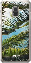 Samsung Galaxy A8 (2018) Hoesje Transparant TPU Case - Palms #ffffff