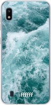 Samsung Galaxy A10 Hoesje Transparant TPU Case - Whitecap Waves #ffffff